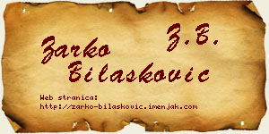 Žarko Bilašković vizit kartica